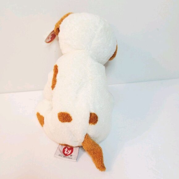 Ty Pluffies 2007 PEPPY Puppy Dog Brown White Spots Stuffed Baby Plush Ty Lux - Picture 3 of 8